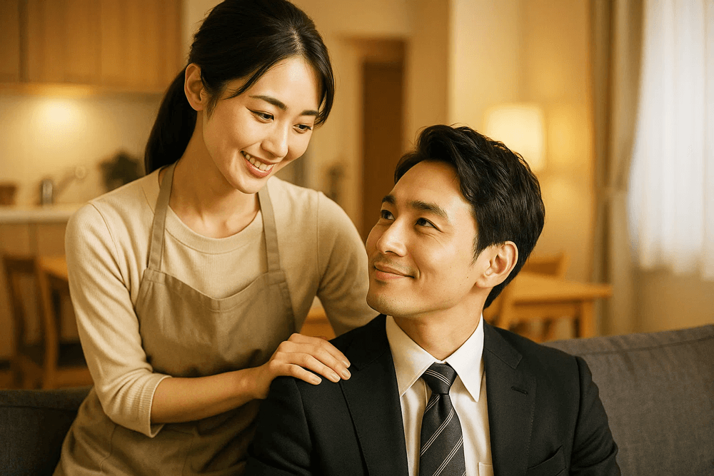 見つめ合う夫婦