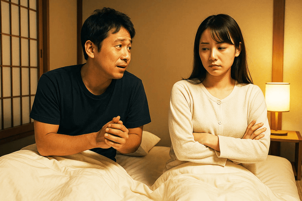 旦那からの性交の誘いを拒否する妻