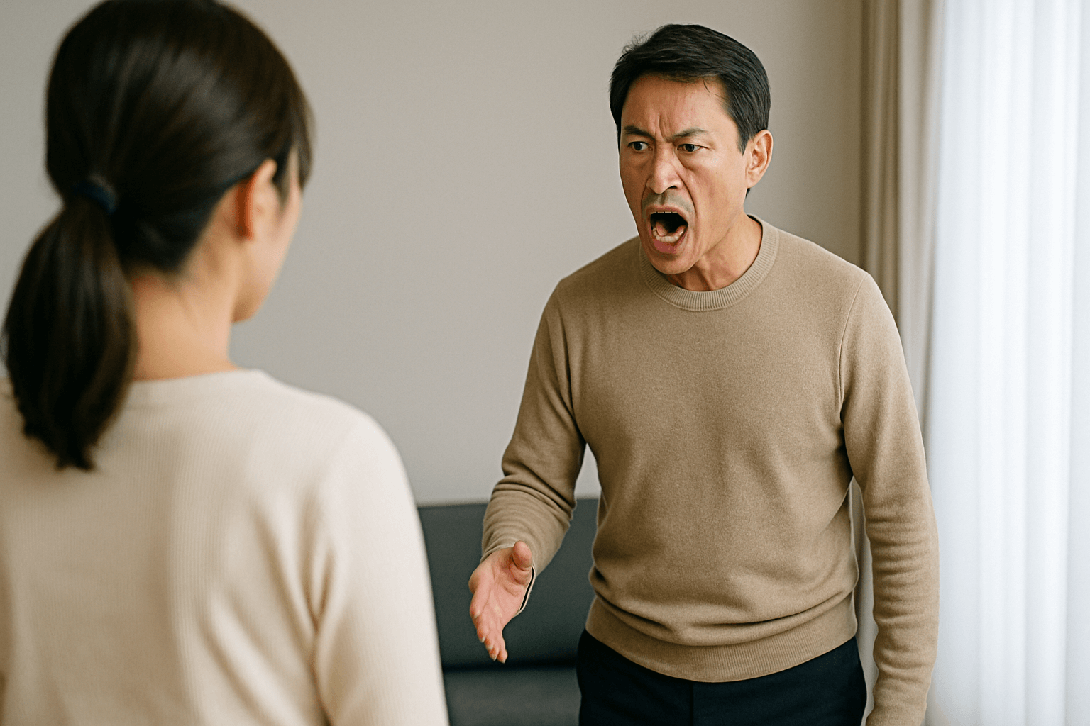 男性更年期でイライラして怒っている男性