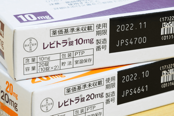 レビトラ10mg・20mgの箱に記載の使用期限