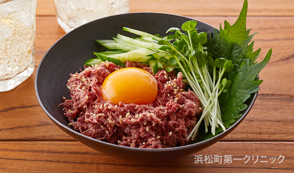 コンビーフのユッケ風｜男性のための精の付く料理レシピ集【浜松町第一