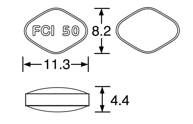 シルデナフィル錠50mg「FCI」の外形